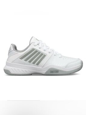 K-Swiss White and Gray Women's Tennis Shoes